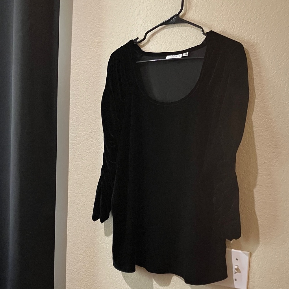 Susan Graver Black Velvet Blouse